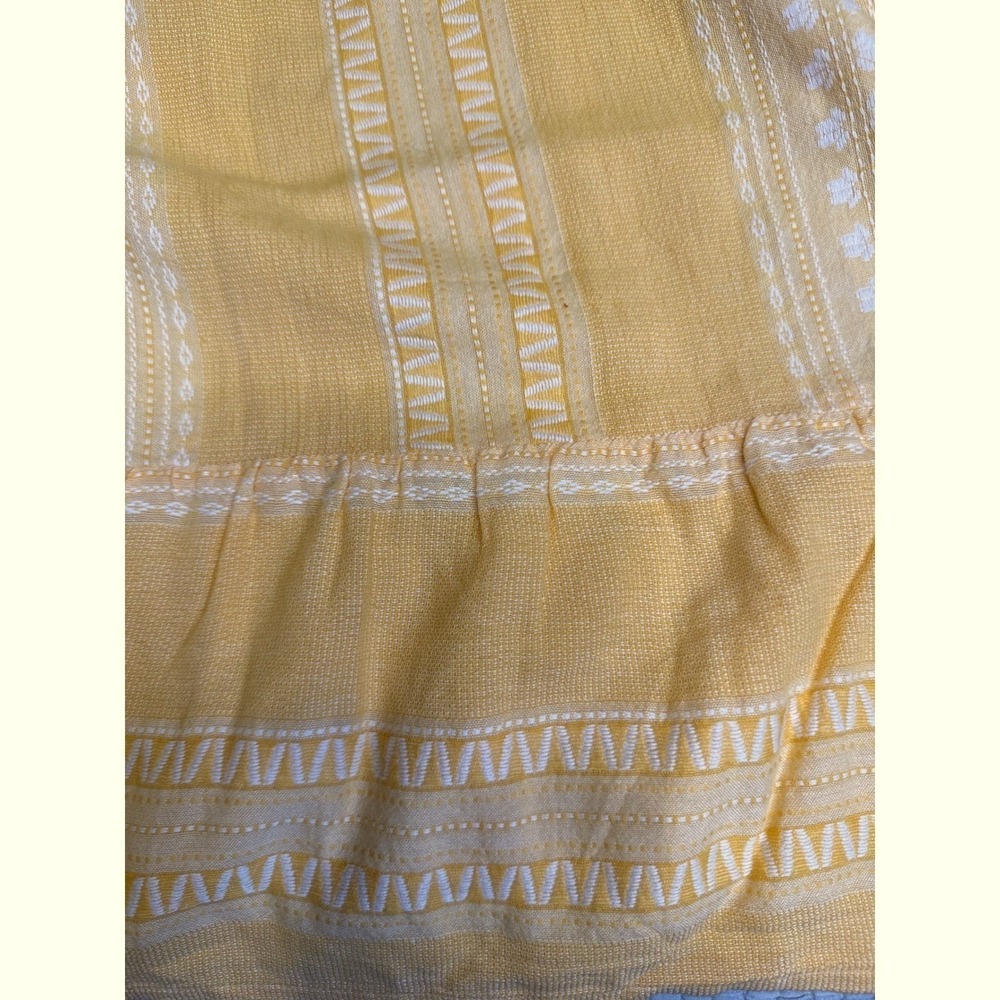 NWTs Baby Doll Organic Cotton Embroidered Tiered Mini Dress Yellow Boho V-Neck S - Picture 10 of 14